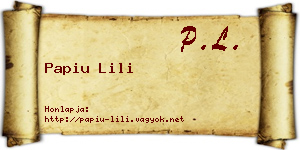 Papiu Lili névjegykártya